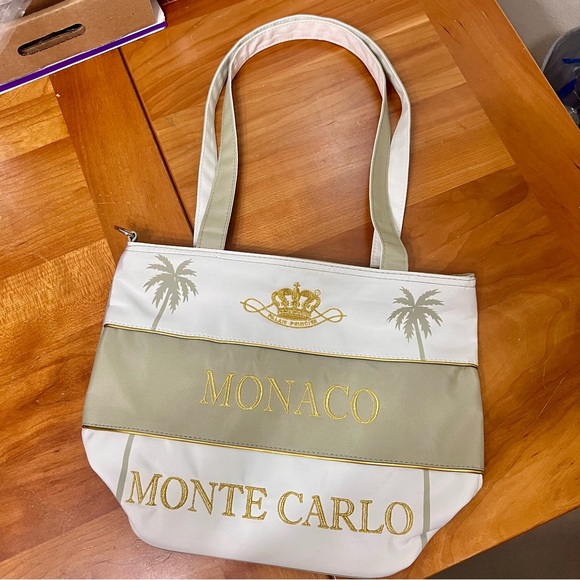 Handbags - Vintage Monte Carlo Monaco Tote Bag , Small Travel Bag, Mini Bag, Shoulder Bag